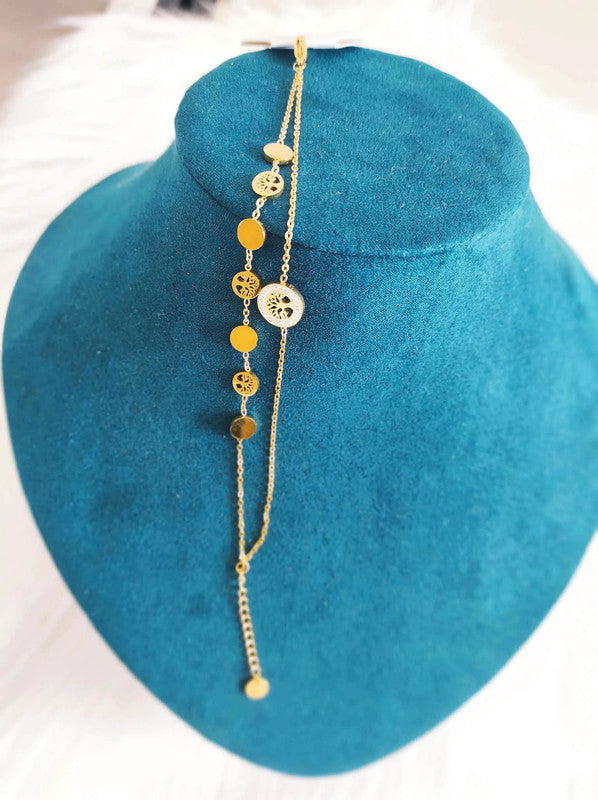 collier et sa gourmette en acier inoxydable