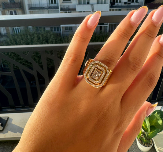 Bague très chic en acier inoxydable